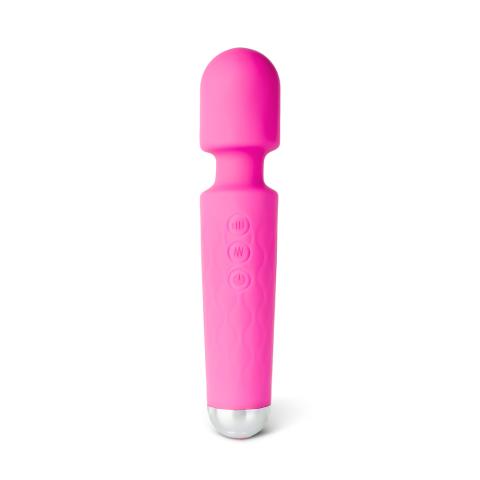 20-Speed Magenta Silicone Rechargeable Magic Wand Massager