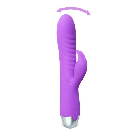 20-Speed Purple Color Silicone Rabbit Vibrator with Finger Picking Function