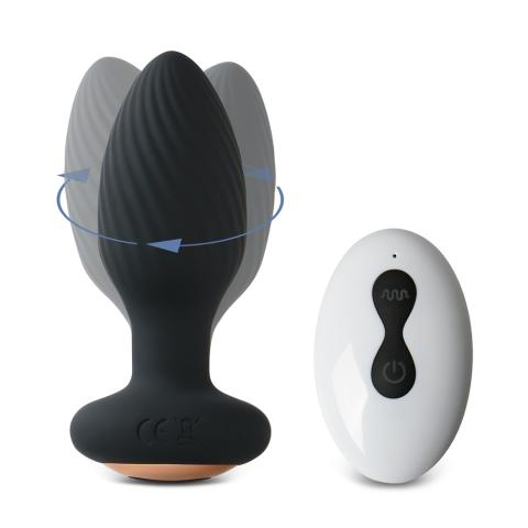 7-Speed Remote Control Black Silicone Vibrating Anal Plug