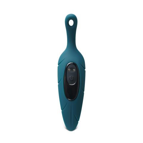 9-Speed Leaf-Shaped Vibrator - Dark Green, Medical Grade Silicone & ABS, Waterproof, USB Rechargeable