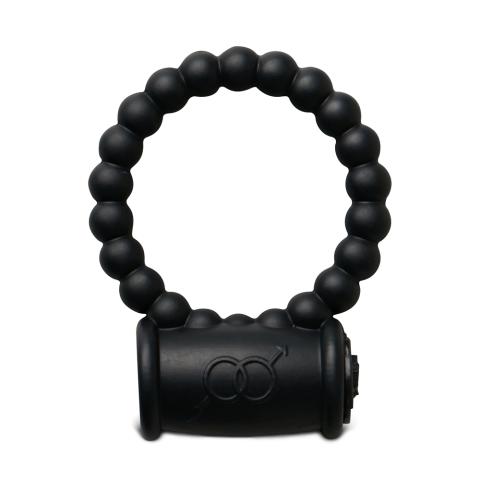 Beaded Black Color Silicone Vibrating Cock Ring