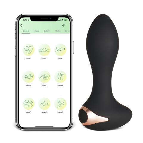 Black 10-Speed App-Controlled Vibrating Plug