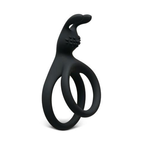 Black Color Rabbit Cock Ring with 2 Rings