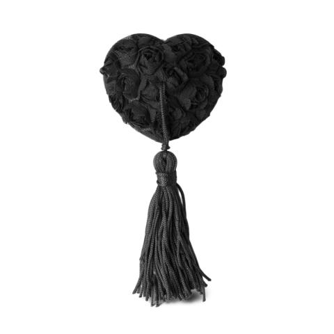 Black Lace Rose Nipple Tassels