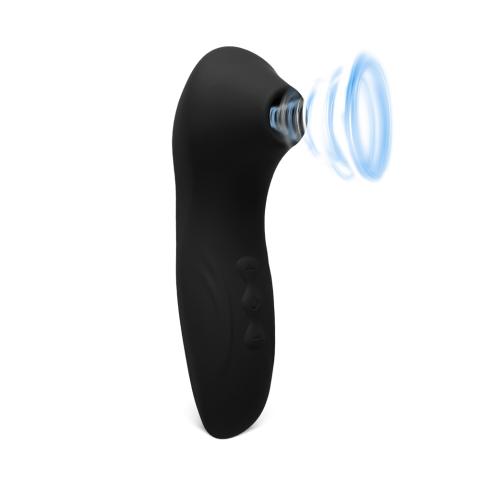 Black Sucking Massager - 5-Speed, Medical Grade Silicone, 4.53'' Length, Waterproof, Rechargeable