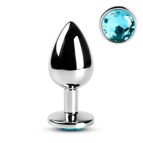 Blue Medium Metallic Anal Plug