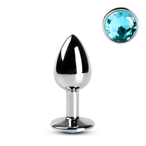 Blue Small Metallic Anal Plug