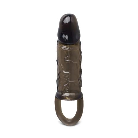 Clear Black Penis Sleeve with Ring