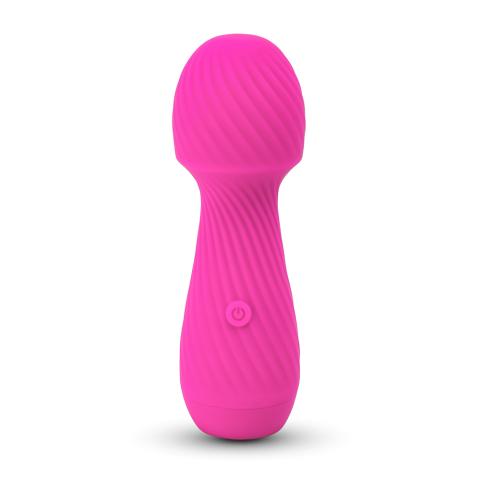 Cute Shape Magenta Color 9 Speeds Rechargeable Silicone Wand Massager