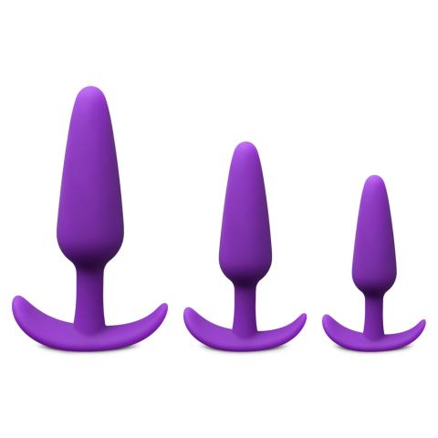 Dark Purple Color Silicone Butt Plug Set