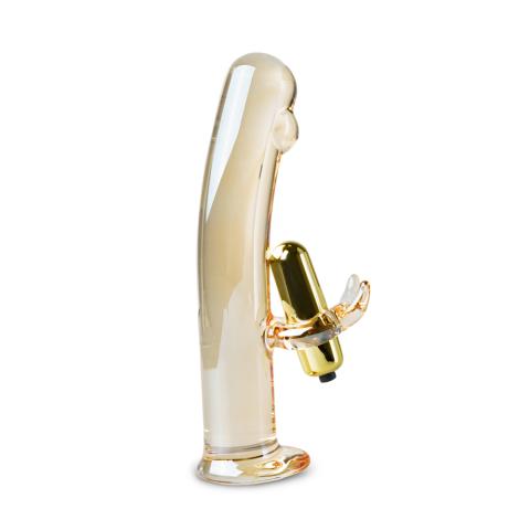 Golden Glass Dildo Vibrator