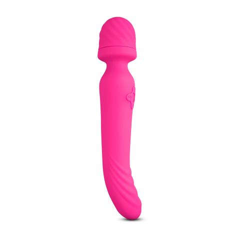 Magenta Color 9 Speeds Rechargeable Silicone Wand Massager with Heating Function