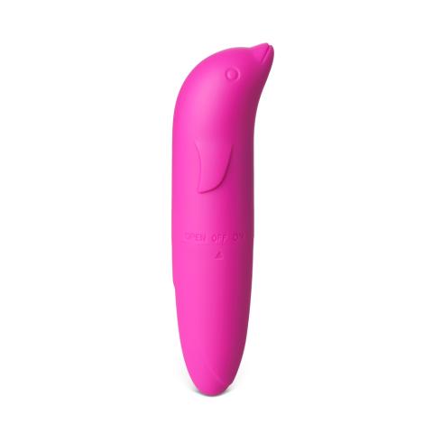 Magenta Dolphin-Shaped Single-Speed Battery-Operated Vibrating Egg (Foil Bag)