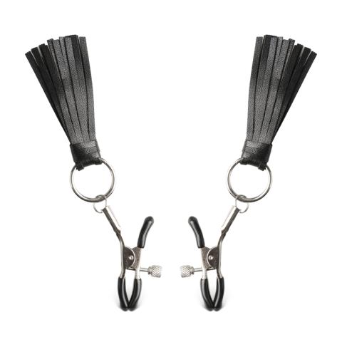 Nipple Clamps with Leather Cluster