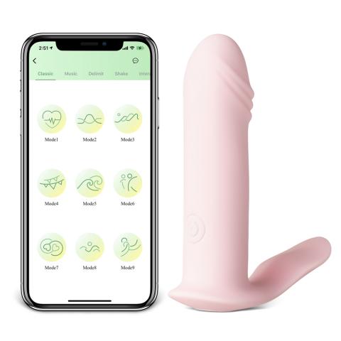 Pink 10-Speed App-Controlled Vibrating Dildo