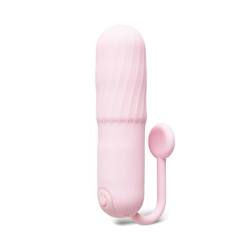 Pink 10-Speed Rechargeable Vibrating Bullet with Silicone Grip Handle