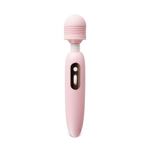 Pink 10-Speed Rechargeable Vibrating Silicone Wand Massager