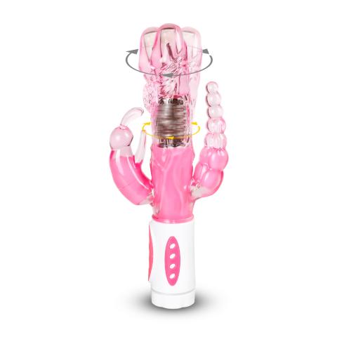 Pink Color Pearls and Rabbit Vibrator with Vibrating Beads