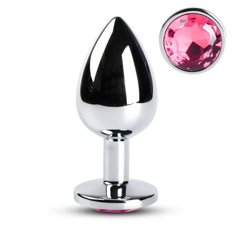 Pink Large Metallic Anal Plug