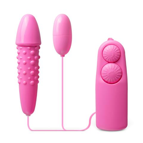 Pink Multi-Speed Battery-Operated Dual Vibrating Eggs (Foil Bag)