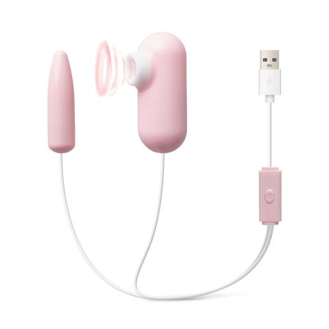 Pink USB-Powered 12-Speed Vibrating & Sucking Egg (Foil Bag)