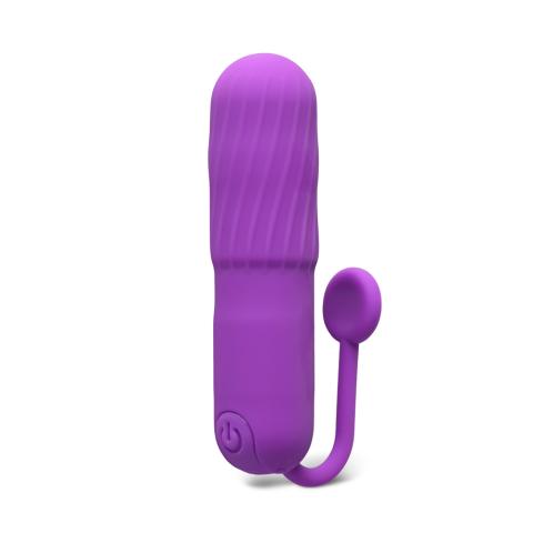 Purple 10-Speed Rechargeable Vibrating Bullet with Silicone Grip Handle