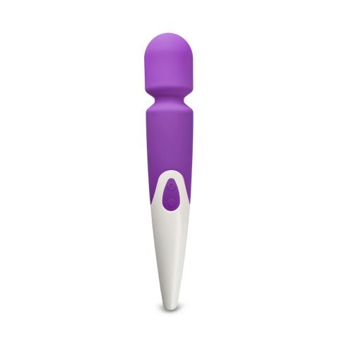 Purple Color 10-Speed Waterproof Rechargeable Wand Massager (USB Recharging)