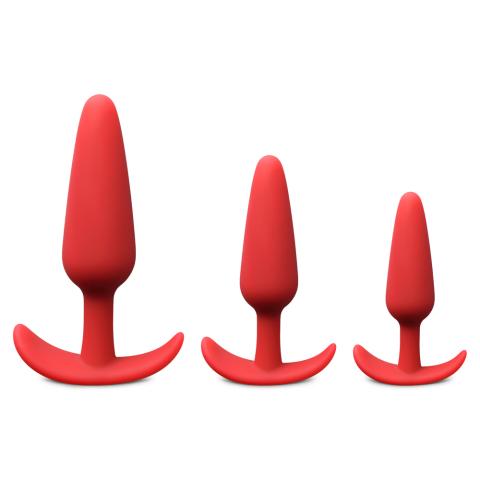 Red Color Silicone Butt Plug Set