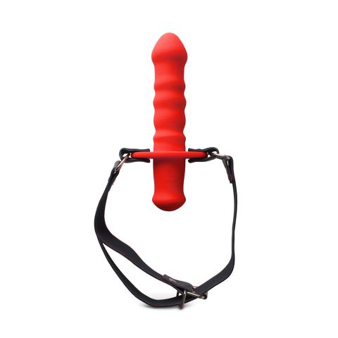 Red Silicone Ball Gag with 11 CM Dildo