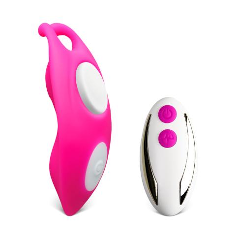 Remote Control 9-Speed Magenta Color Silicone Vibrator for Panties with Magnetic Clip