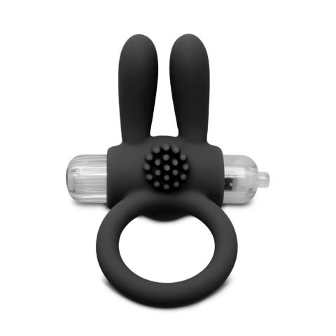 Silicone Black Rabbit Vibrating Cock Ring