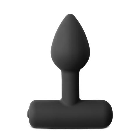 Waterproof Black Silicone Vibrating Anal Plug I